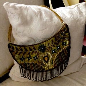Gold beaded evening bag. Well made. Unique.